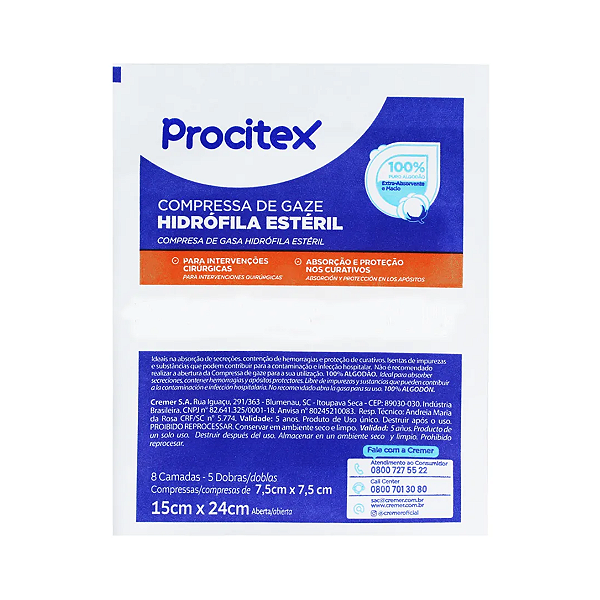 Compressa de Gaze Estéril Procitex