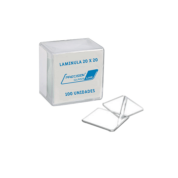 Lamínula de Vidro 20 x 20 mm  com 100