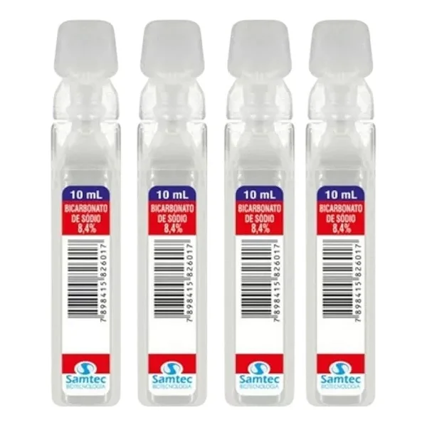 Bicarbonato de Sódio 8,4% Caixa com 200 Ampolas 10Ml SAMTEC
