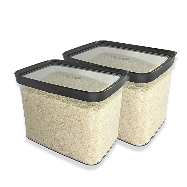 Kit 2 Potes Herméticos para Arroz Porta Alimentos Cozinha 4L