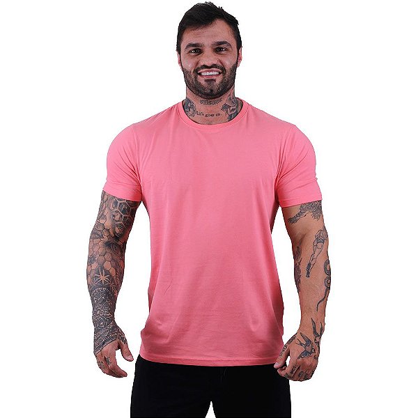 Camiseta Tradicional Masculina MXD Conceito Rosa Bebê