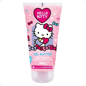 Gel Glitter Cia Da Natureza Corpo e Cabelo Hello Kitty