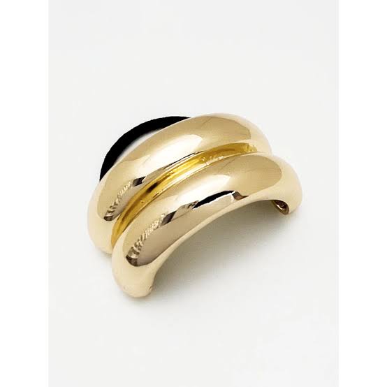 Elástico Para Cabelo Com Metal Dourado
