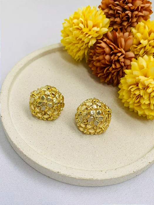 Brinco Dourado Floral