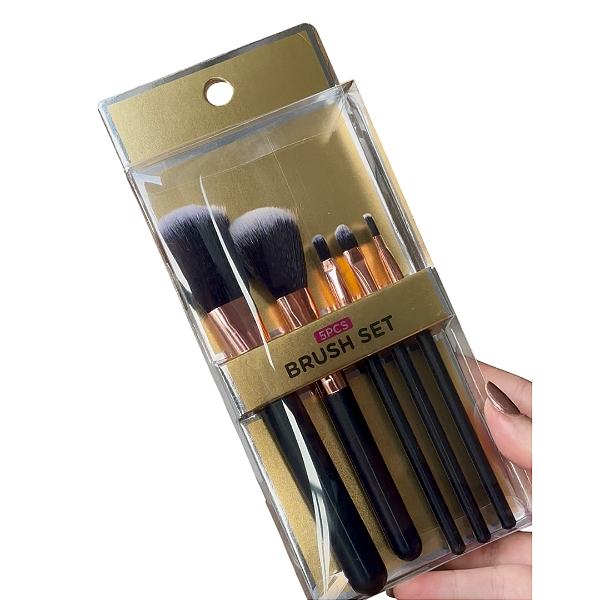 Kit Com 5 Pincéis de Maquiagem