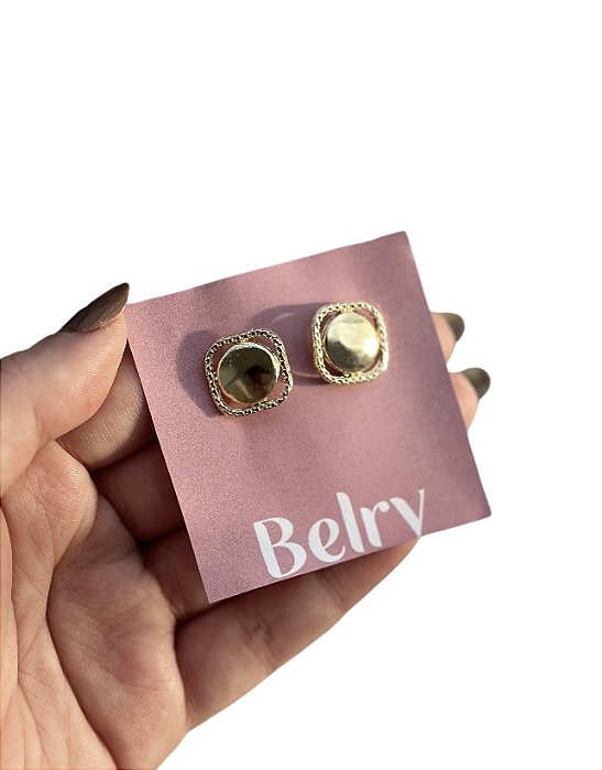 Brinco Dourado Quadrado