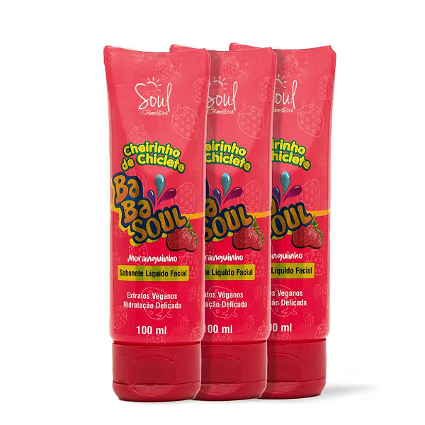 3x Sabonete Líquido Facial Melancia Baba Soul