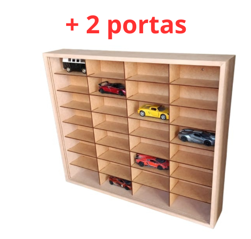 Expositor Para 32 Miniaturas Escala 1/38 e 1/36 Com 2 Portas