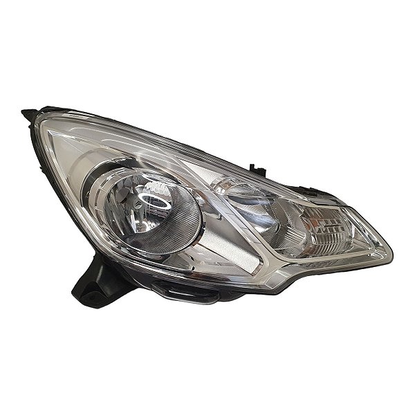 Farol Dianteiro C3 2013 A 2019 (Trincado Lente) Direito Mascara Cromada Valeo Original