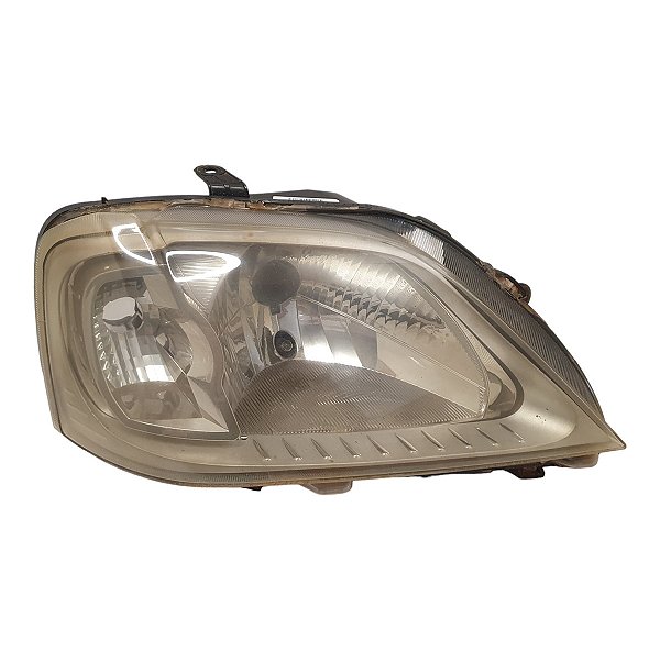 Farol Dianteiro Logan 2007 A 2010 (Lente Amarelada) Direito Mascara Cromada Original