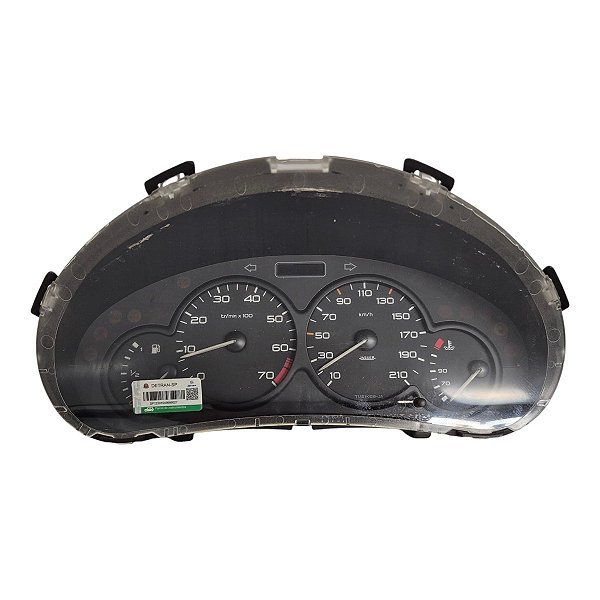 Painel Instrumentos Peugeot 206 207 2001 A 2008 (Haste Quebrada) 210Km 7000Rpm 9643401280 Original