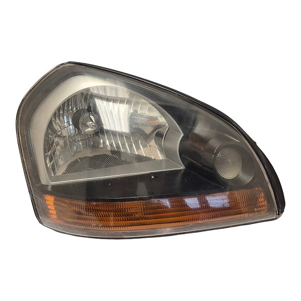 Farol Dianteiro Tucson 2004 A 2016 (Lente Craquelada/ Foco Descascado) Direito Mascara Negra Foco Simples Original