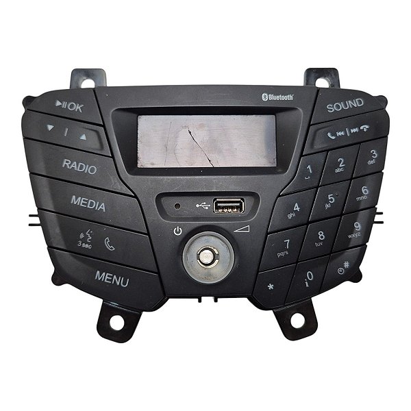 Radio Som Ford Ka 2015 A 2019 (Display Trincado/ Falta Botao) Preto E3B518D815Aj Original