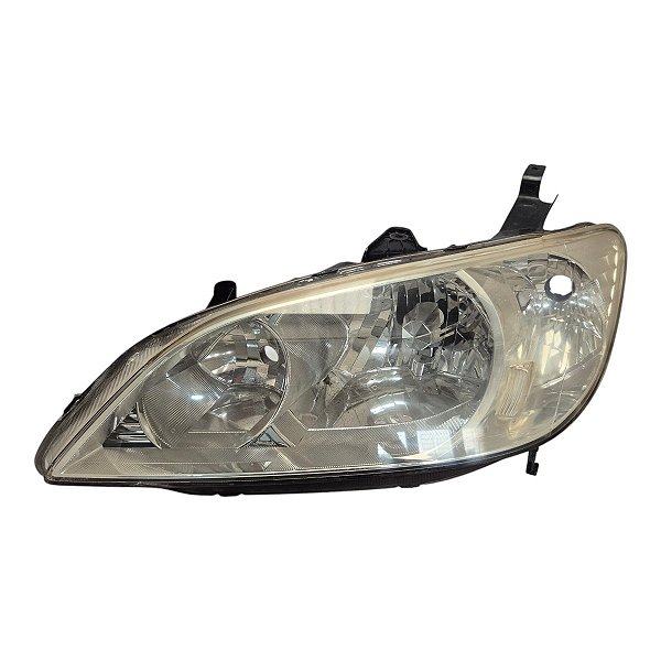 Farol Dianteiro Civic 2003 A 2005 (Lente Manchada) Esquerdo Mascara Cromada Foco Duplo Original