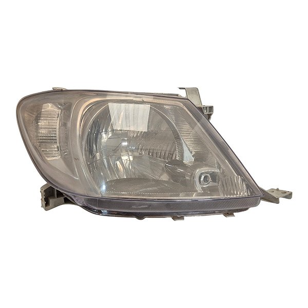 Farol Dianteiro Hilux 2009 A 2011 (Lente Craquelada) Direito Mascara Cromada Foco Simples Paralelo