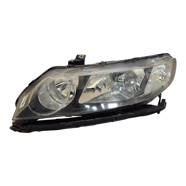 Farol Dianteiro Civic 2006 A 2011 (Lente Manchada) Esquerdo Mascara Negra Aro Cromado Foco Duplo 33150Snjm012M1 Original