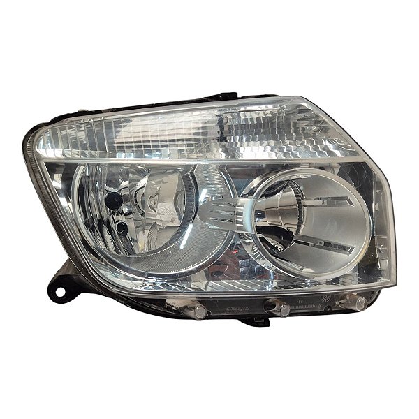 Farol Dianteiro Duster 2011 A 2015 Direito Mascara Cromada 1305236684 Original,