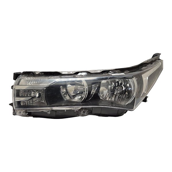 Farol Dianteiro Corolla 2015 A 2017 (Garrinha Quebrada) Esquerdo Mascara Negra Aro Cromado 8115002G20 Original