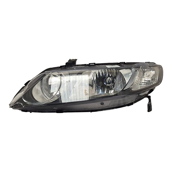 Farol Dianteiro New Civic 2007 A 2011 (Lente Quebrada) Esquerdo Mascara Negra Aro Cromado 33151Snjm020M1 Original