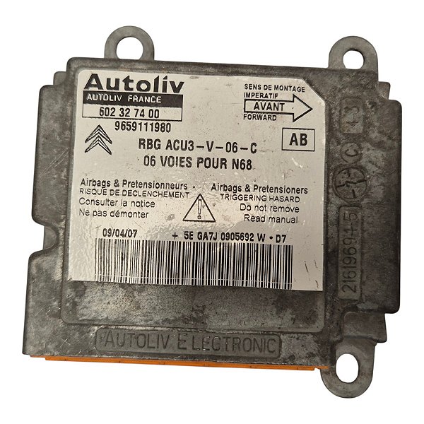 Modulo Central Airbag Picasso 2003 A 2008 9659111980 602327400 Original