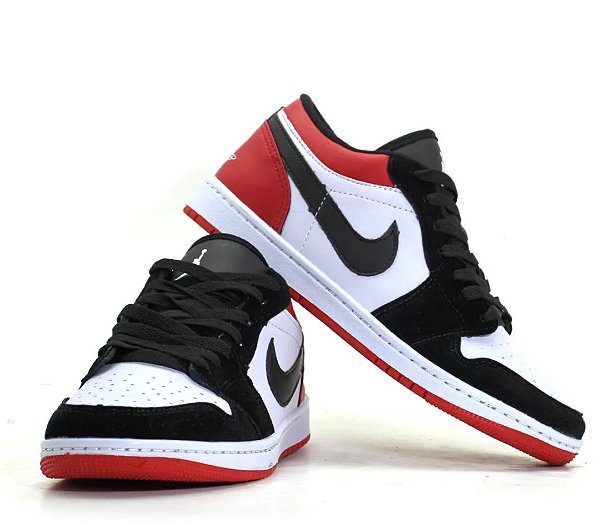 tênis nike air jordan 1 low black toe