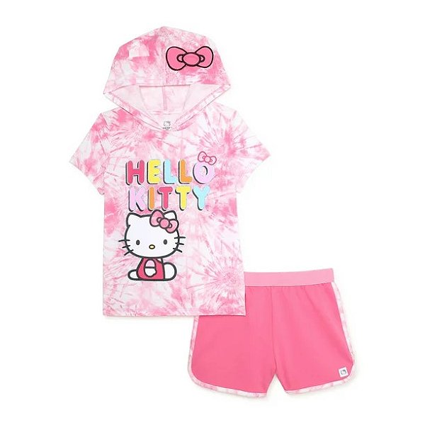 Roupa Infantil Menina Hello Kitty Conj 2 Pçs Logo Gliter - Bazar Kids Eua