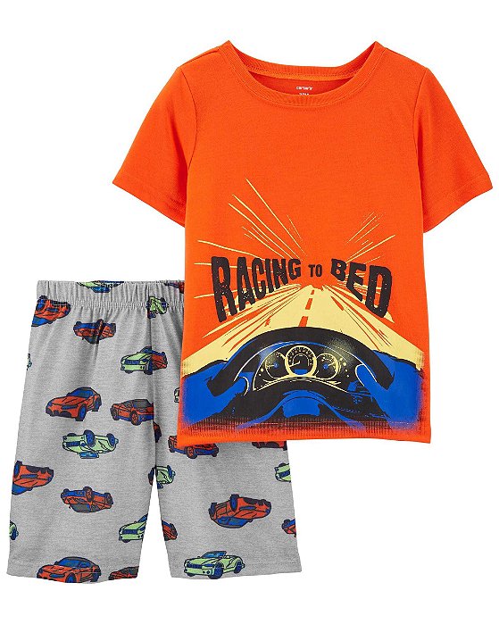 Roupa Infantil Menino Carters Pijama 2 Pçs Racing To Bed - Bazar Kids Eua