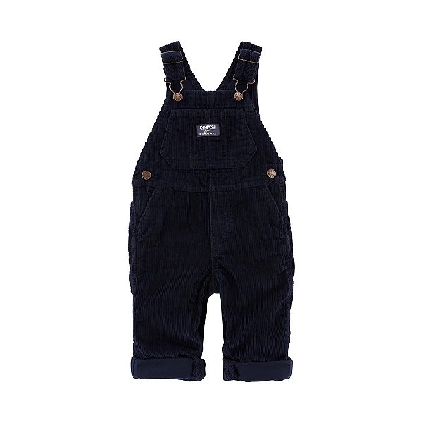 Roupa Infantil Menino Oshkosh Jardineira Azul Veludo "