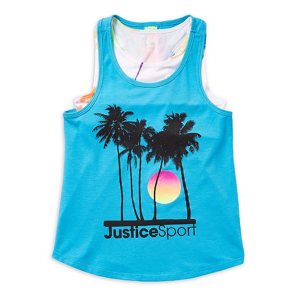 Kit Infantil Menina Justice – Regata e Top Azul Coqueiros