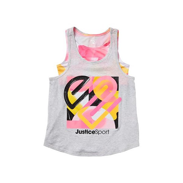Kit Infantil Menina Justice – Regata e Top Cinza 2 Peças