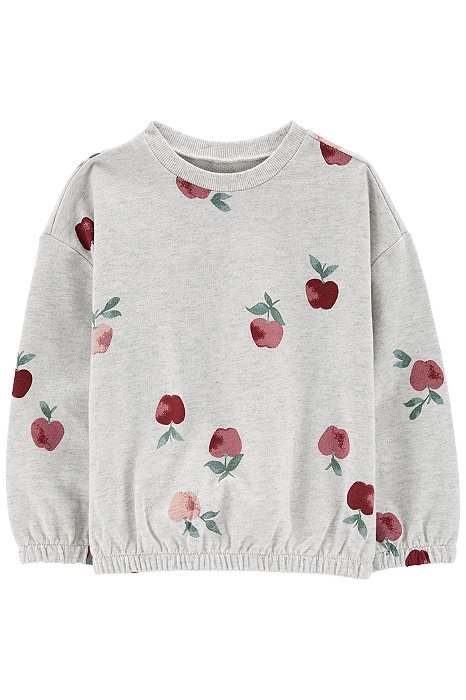 Moletinho Infantil Menina Carter’s Cinza Estampa Maçã
