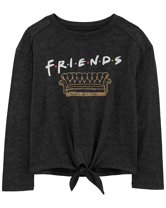 Camiseta Infantil Menina Friends – Manga Longa Preta Original