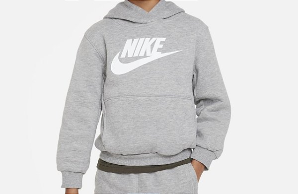 Moletom Infantil Nike Cinza com Logo Branco – Menino