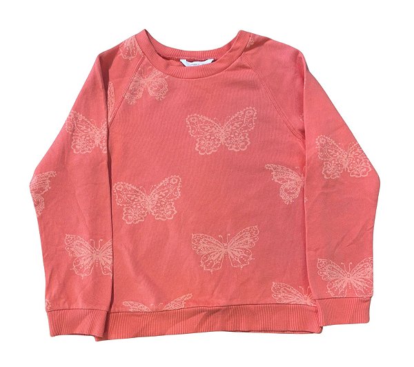 Moletom Infantil Oneill Menina – Laranja com Estampa de Borboleta