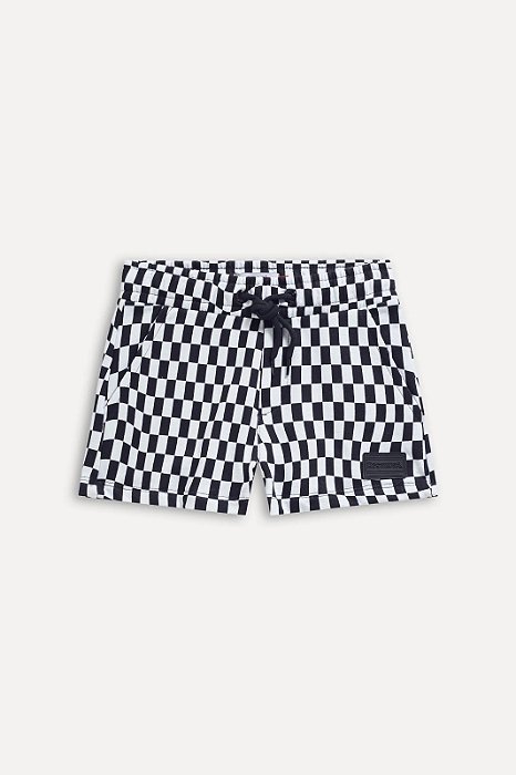 Shorts Infantil Reserva Mini Xadrez – Moletom Conforto e Estilo