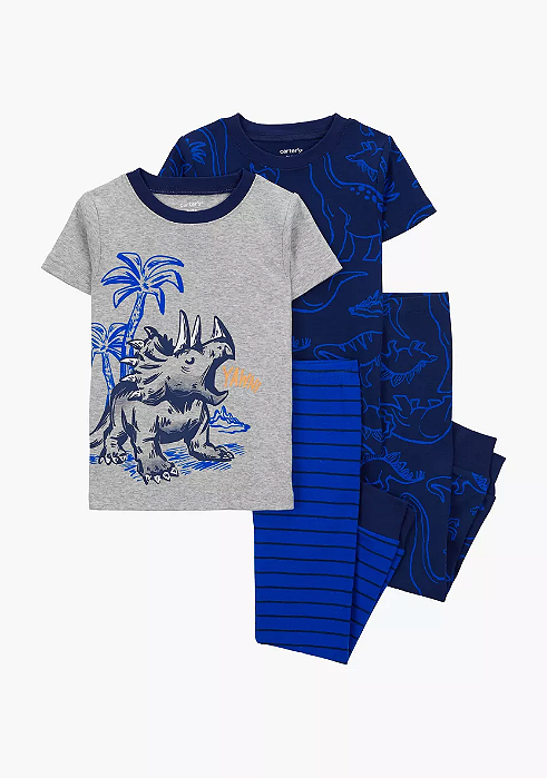 Pijama Carter’s 4 Peças Azul Dinossauro – Conforto e Diversão