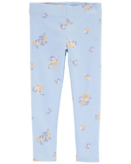 Calça Legging Infantil Menina Carter’s OshKosh Azul Flores