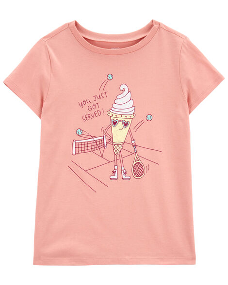 Camiseta Infantil Menina Carter’s Laranja Sorvete Manga Curta