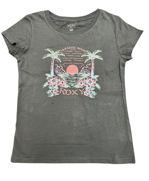 Camiseta Infantil Roxy Cinza Paradise – Conforto e Estilo Menina