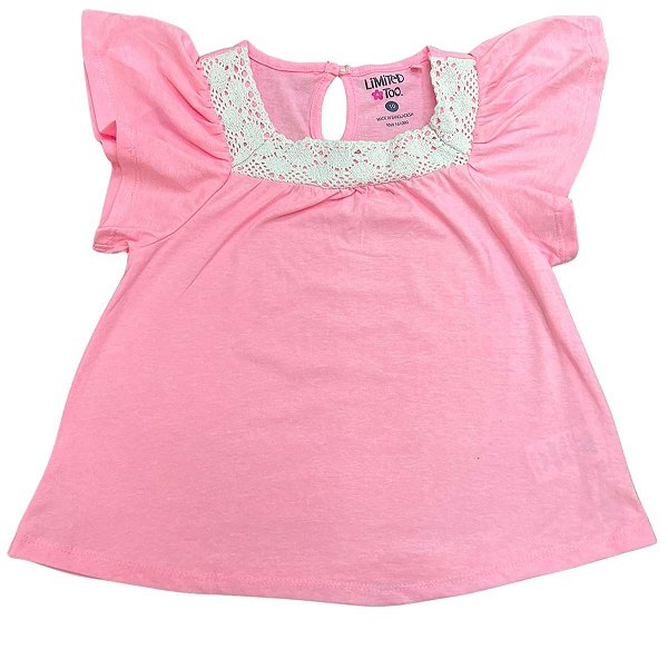 Bata Infantil Menina Limited Too – Rosa com Bordados Delicados