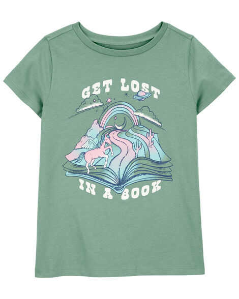 Camiseta Infantil Menina Carter’s Verde Get Lost Manga Curta