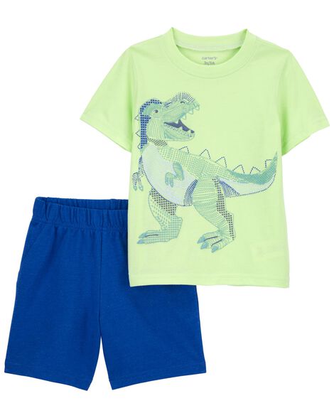 Conj. Carter’s Camiseta Neon Dinossauro + Bermuda – Menino