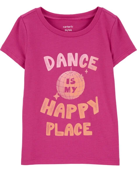 Camiseta Infantil Menina Carter’s Pink Dance Manga Curta