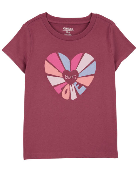Camiseta Infantil Menina Carter’s Bordô Love Manga Curta