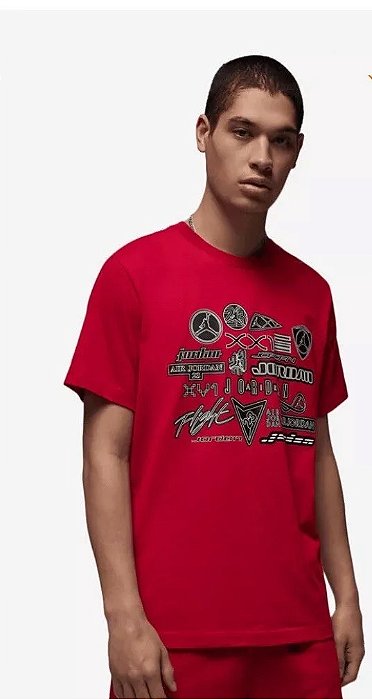 Camiseta Infantil Air Jordan Vermelha – Manga Curta Menino