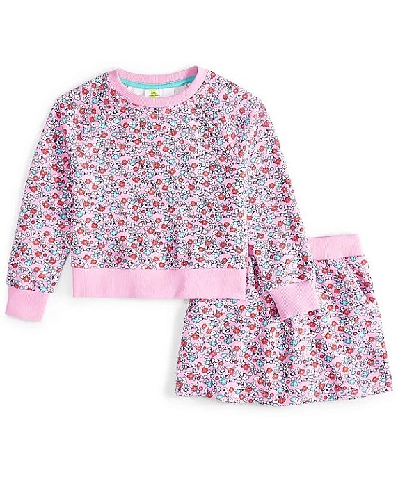 Conjunto Infantil Menina Epic Threads – Moletom Rosa Flores 2 Peças