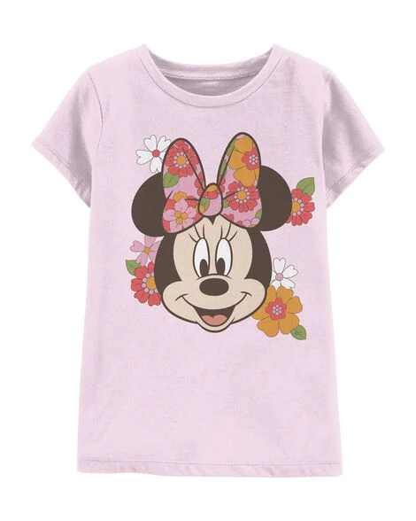 Camiseta Infantil Menina Disney Rosa Minnie – Algodão Confortável