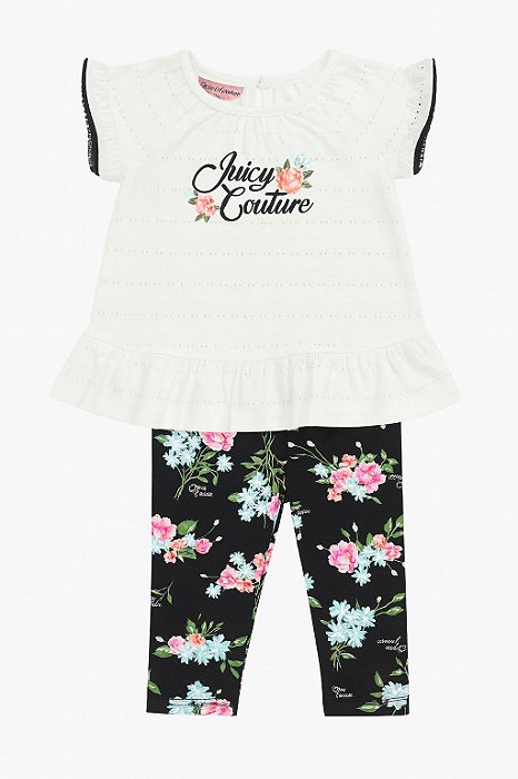 Conjunto Infantil Menina Juicy Couture – Bata Branca 2 Peças