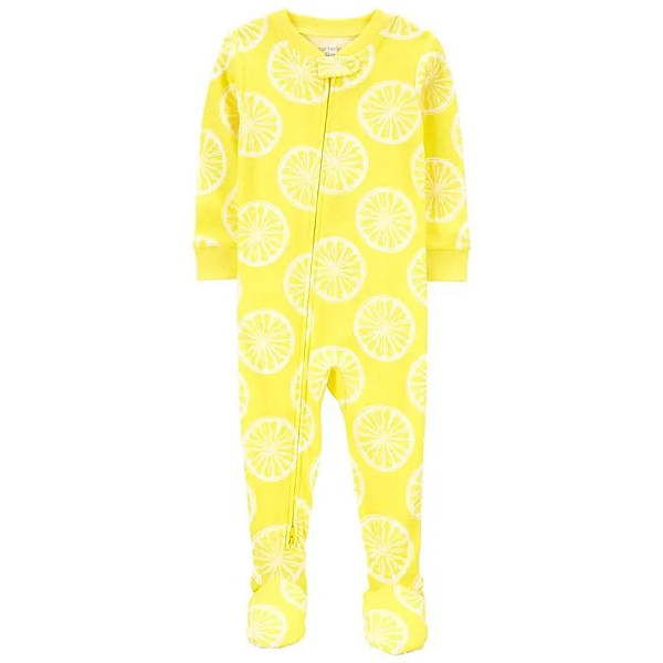 Macacão Infantil Menina Carter’s Algodão Amarelo Limão
