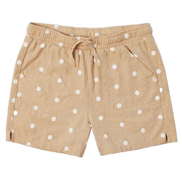Shorts Infantil Menina Cool – Linho Bege Poá Confortável